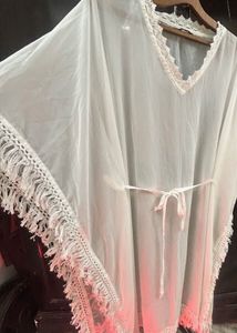 Lace Trim Chiffon Cover-Up
