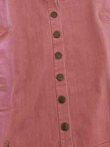 Coral Sleeveless Denim Dress