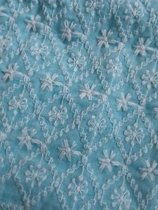 Light Blue Embroidered Kurti