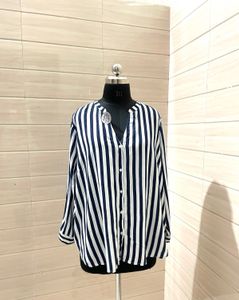 ONLY Imported New Striped Button-Down Top