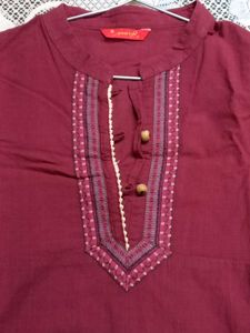 Maroon Kurta