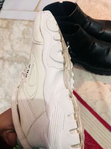 Fila White Sneakers &amp; Black Boots