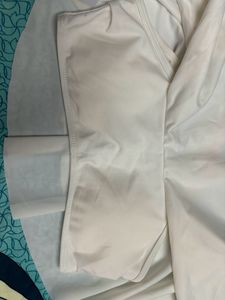 White Drilled Off Shoulder Padded Top