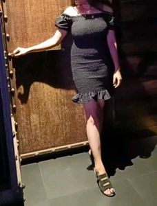 Black Off-Shoulder Smocked Dress