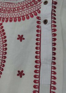 White Colour Pure Cotton Punjabi Like New Size 42
