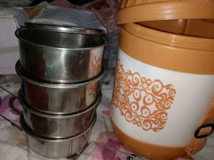 4 Kwality Thermoware Mojo, Stainless Steel Tiffi