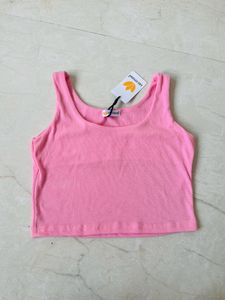 Pink Cropped Vest Top