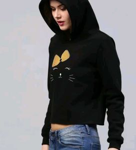 Sassafras Black Hoodie/Sweatshirt  from Myntra