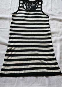 Striped Tank Top with Lace Detail