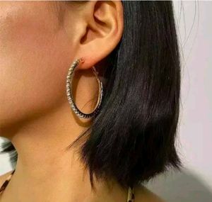 AD STONE HOOP EARRINGS