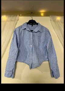 trendy crop strippes shirt