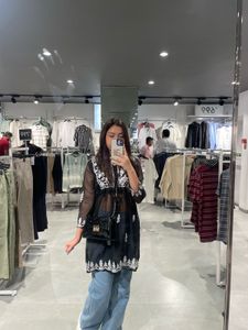 Embroidered Sheer Tunic