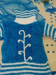 Hand-knitted Blue Sweater
