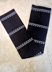 Black Pure Cotton Saree