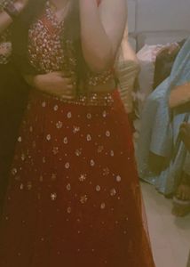 Pink Lehenga Mirror Work