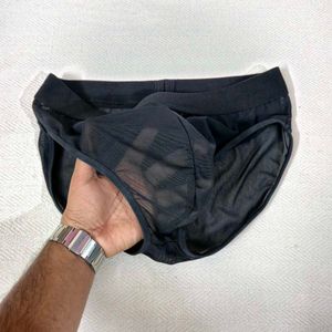 Mens Sheer Black Brief.