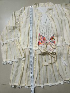 Two Piece Top White ( Overcoat + Camisole)