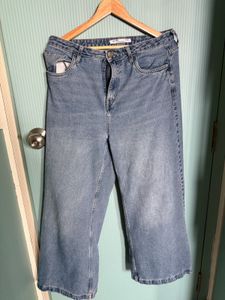 Denim wide leg jeans for women