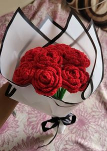 Handmade Crochet Bouquet (10 Roses)