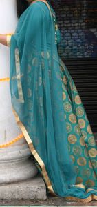 Emerald Green &amp; Gold Gown