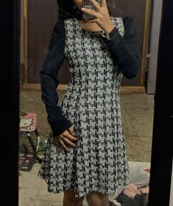 Korean Chic Tweed Mini Dress