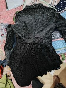 Black shimmer A-line Dress