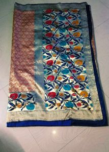 Beautiful multi colour banarasi silk saree