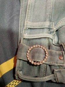 Gray Cropped Wide Leg Jeans