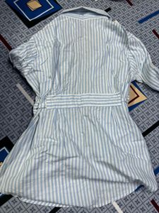 Striped Shirt with tie up waist