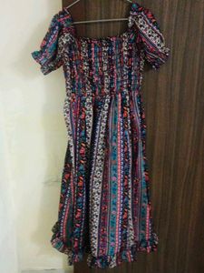 Boho Print Off-Shoulder Mini Dress