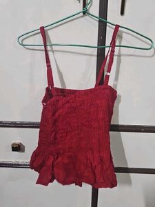 Red Ruffled Cami Top