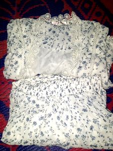 Soft Floral Fency Gown With jacket