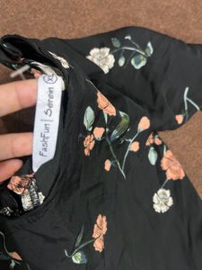 Jumpsuit With Floral Print On Top &amp; Belt