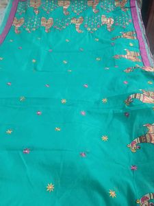 Sea Green Handloom  Saree