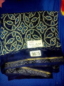 blue colour Bandhani Saree🔵