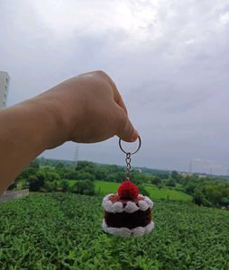 Handmade Crochet Cake Keychain
