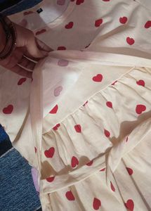 Cute Heart Print Maternity Gown