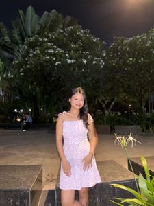 Lavender And White Sleeveless Jumpsuit