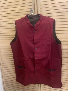 Men’s Nehru Jacket, Maroon, Chest 42