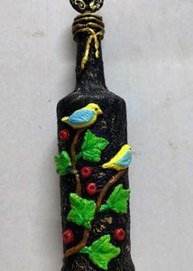 Handcrafted Bird &amp; Vine Bottle