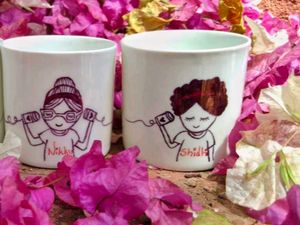 Personalized Doodle Ceramic Mugs (Set of 3)