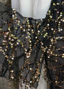 151212. Sequin Embellished Black Top