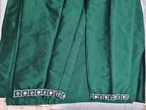 Emerald Green Embroidered Pants With Kurti
