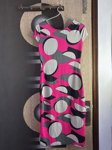Pink Patterned Bodycon Dress
