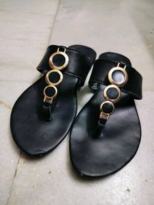Black Flat sandals for girl&#39;s and women