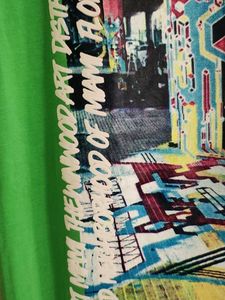 Gas Florocent Green Tshirt With Front Print