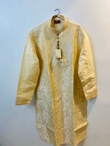 Elegant Gold Embroidered Kurta Set