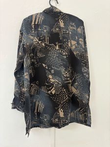 Patterned Button-Down Shirt