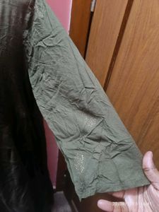 Xl Elegant Olive Green A Line Kurta