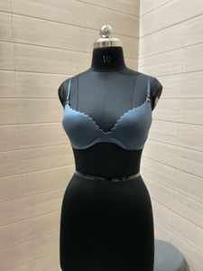 DANSKIN Imported Satin Silk  Blue Bra
